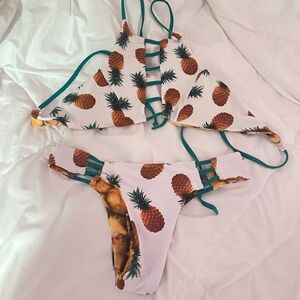 Pineapple Print Bikini Set